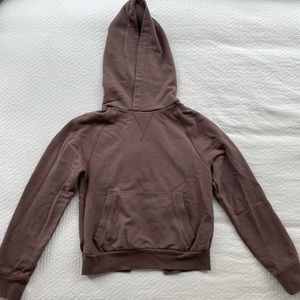 Athleta brown cropped hoodie with open back